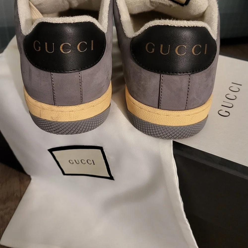Gucci Men's Gray and Red Sneakers